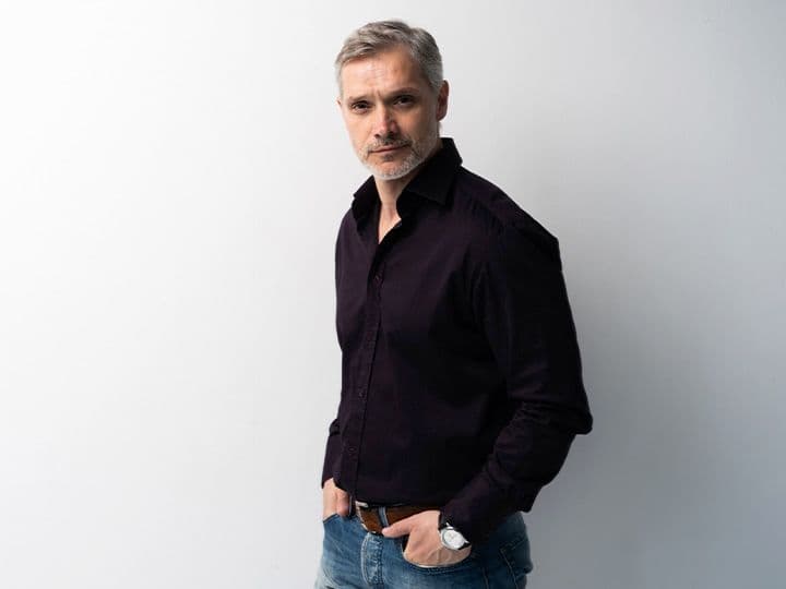 Husband and wife smiling