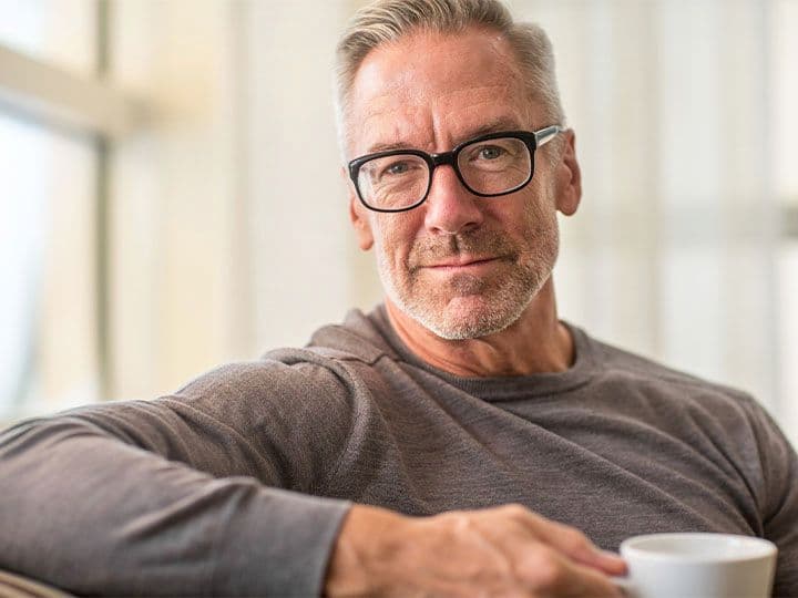 Husband and wife smiling