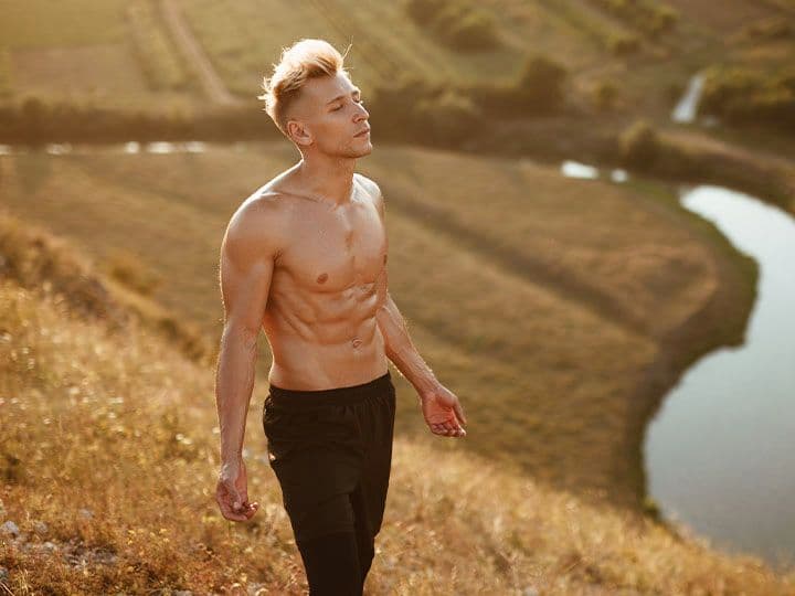 Husband and wife smiling