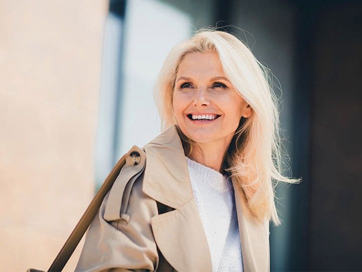 Husband and wife smiling