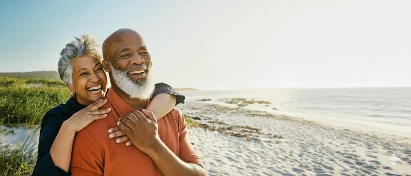 Happy couple at Beach