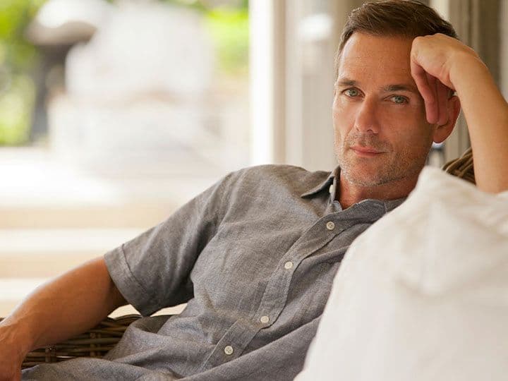 Husband and wife smiling