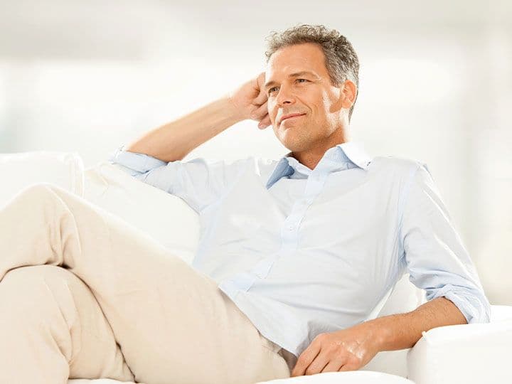 Husband and wife smiling