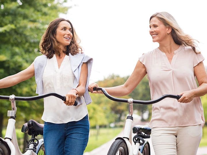 Husband and wife smiling