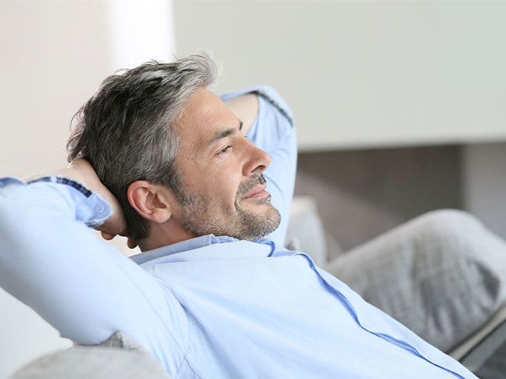 Husband and wife smiling