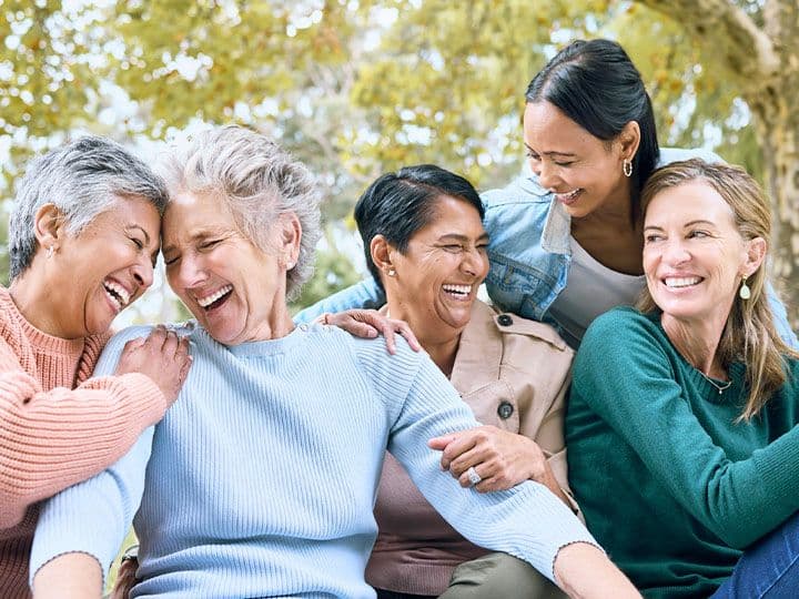 Husband and wife smiling