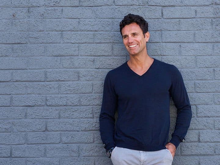 Husband and wife smiling