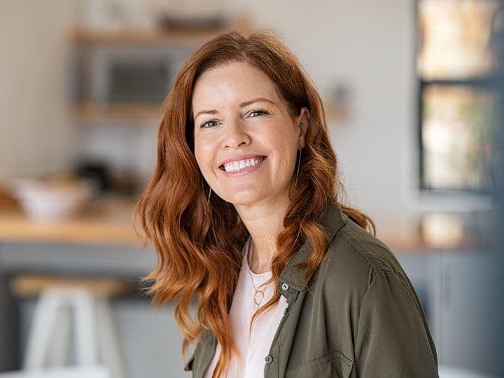 Husband and wife smiling