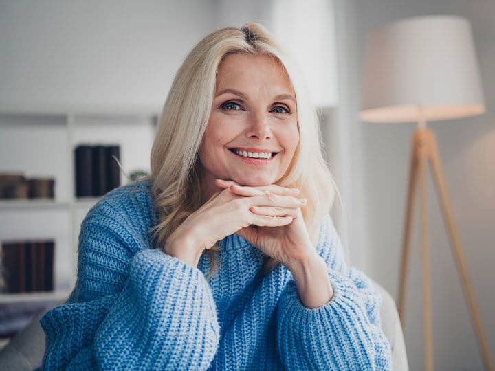 Husband and wife smiling