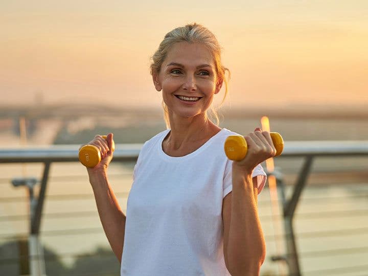Husband and wife smiling