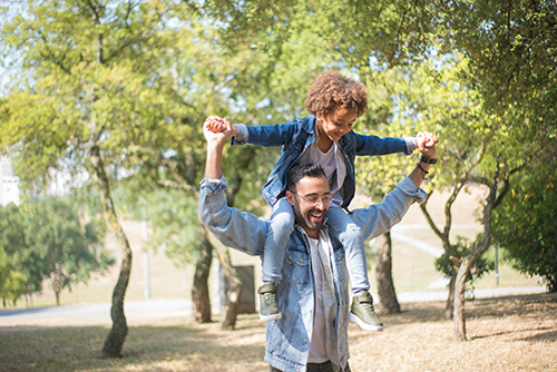 Man with Son on Shoulders